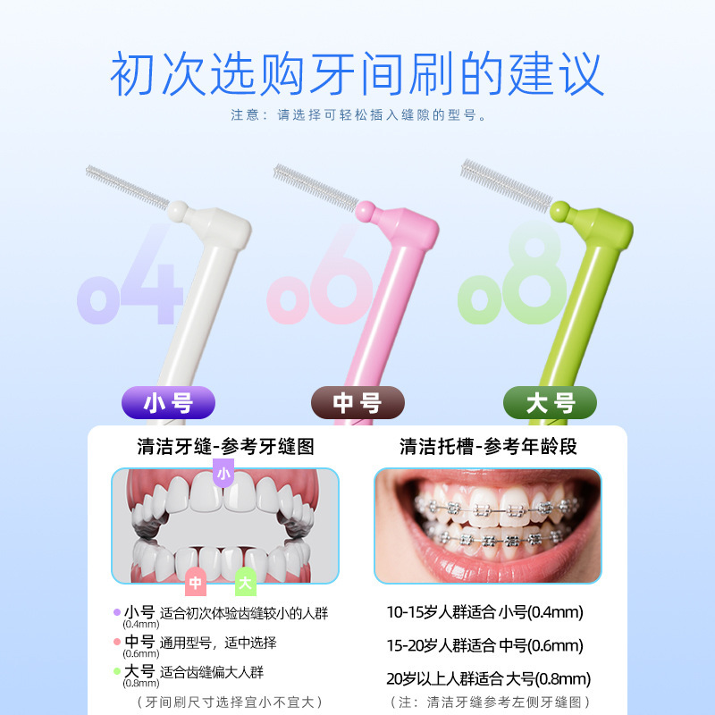 牙缝刷5支装杜邦抗菌正畸日常牙缝清洁牙间刷工厂直发间隙刷代发|undefined