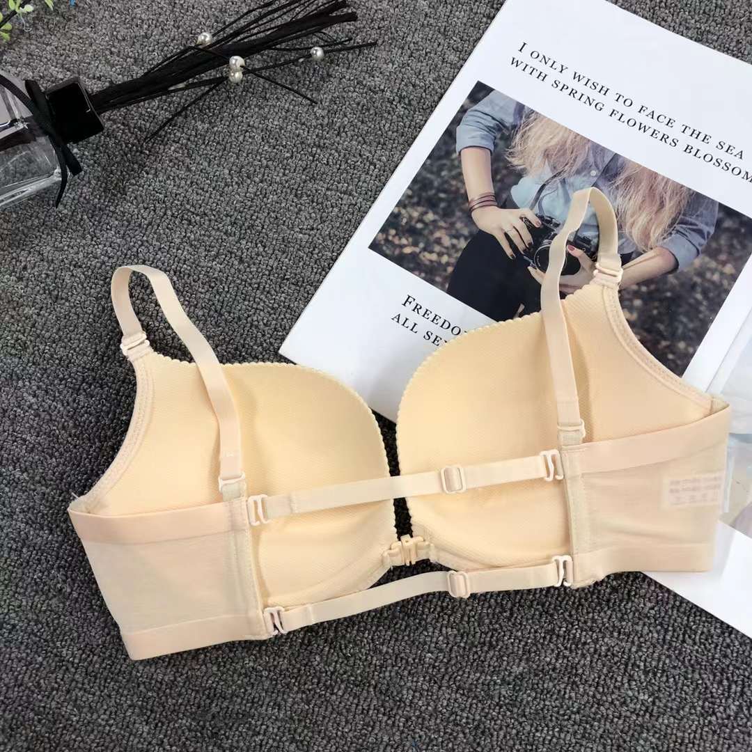 Filipinas nuevo brillante hebilla frontal sujetador pecho colección ropa interior pequeño pecho empuja hacia arriba la ropa interior cómoda empuja hacia arriba el sujetador sin costuras
