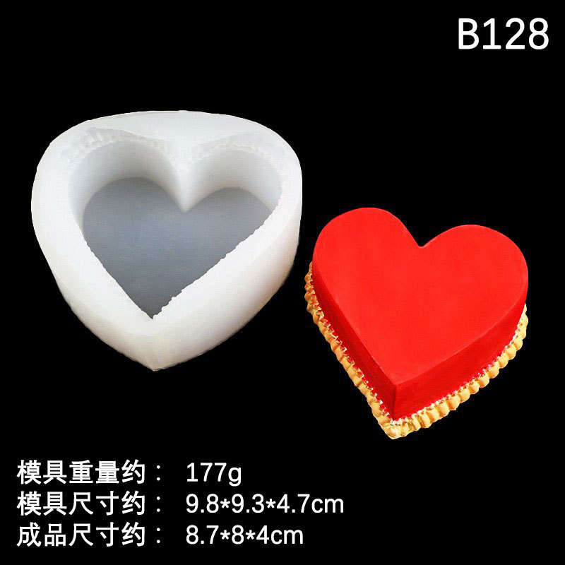 Decoración de la torta tridimensional amor pastel molde de silicona DIY creativo en forma de corazón aromaterapia yeso decoración de la vela del molde