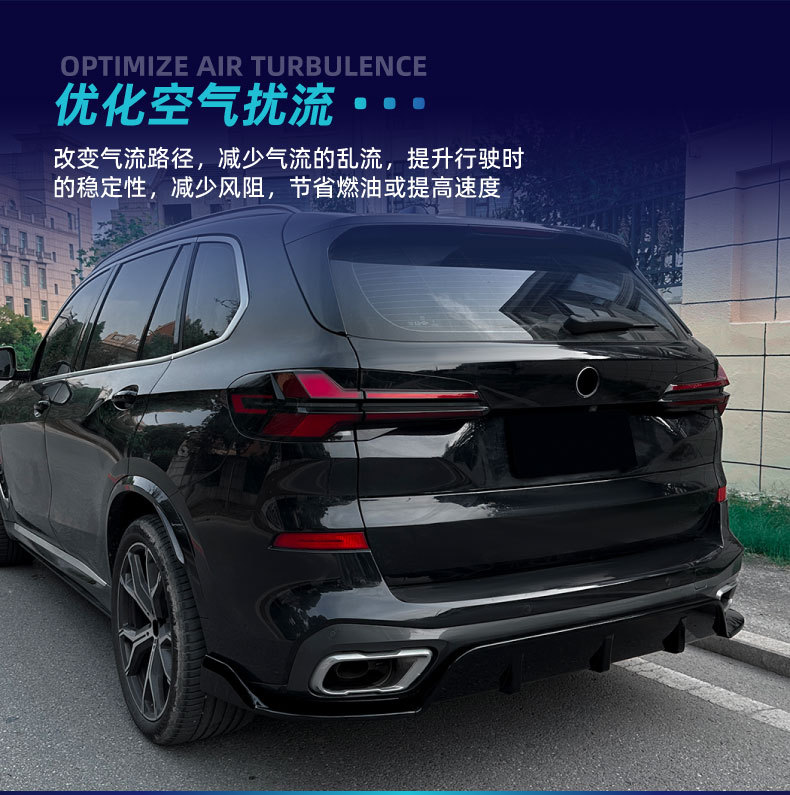 Suitable for Bmw Bmw X5 G05 m Sport 2019+ Black Warrior Rear Spoiler Corner Rear Lip Tail Lip Modification