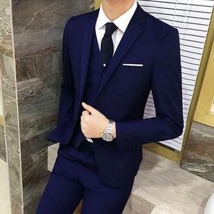 Foreign Trade Men's Groom Suit suit Three-Piece Korean Slim-Fit Casual Work Suit suit Cross-Border Menswear