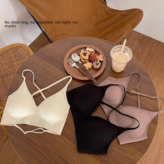 Nalifen~Cross large backless extended seamless jelly thin underwear slimming no steel ring glossy bra super breathable