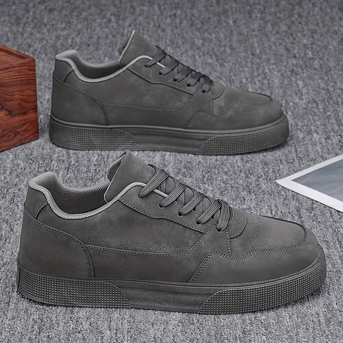 Men's Casual Solid Color Sneakers Low Top Lace Up Fashion