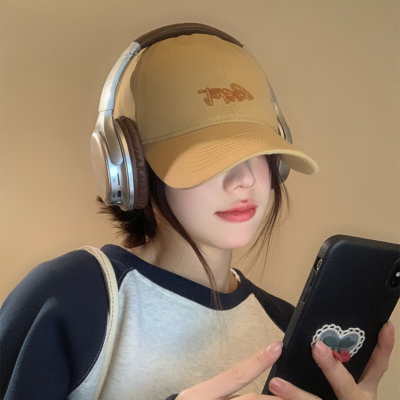 Nuevo sombrero de béisbol bordado de letras para mujeres primavera y verano estilo coreano versátil amplio borde sombra de sol cara pequeña gorra de boca de pato superior suave hombre