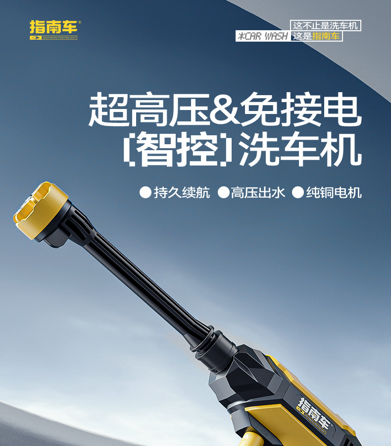 Wireless Car Washer High Pressure Water Gun Cleaning Tool Rechargeable