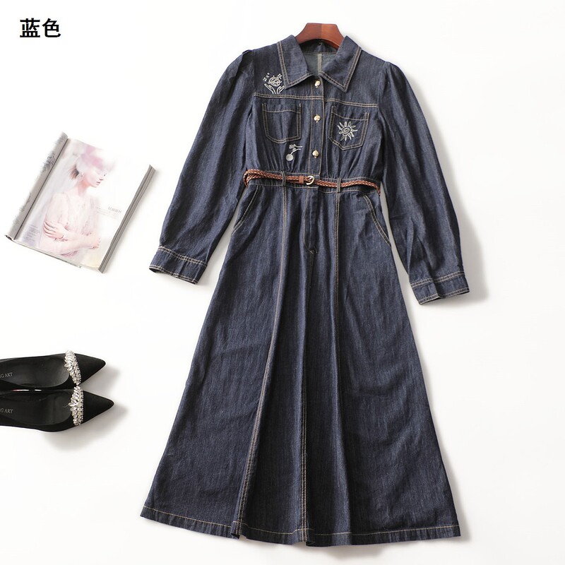 412500 Autumn Long-Sleeve Extended-Length Dress Shenzhen Mingwei Wholesale Quality Women's Clothing Clearance Sale