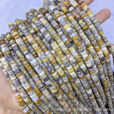 Red Pattern Turquoise Right Angle – Zərgərlik ara hissələri - natural-crazy-agate-36mm