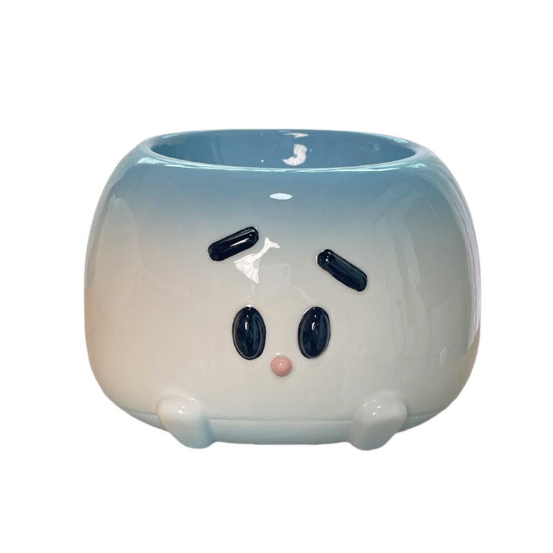 파란색 인형 그릇
