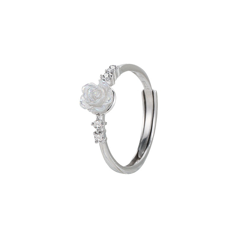 خاتم ورد الكاميليا الفرنسي بنمط ريترو للنساء