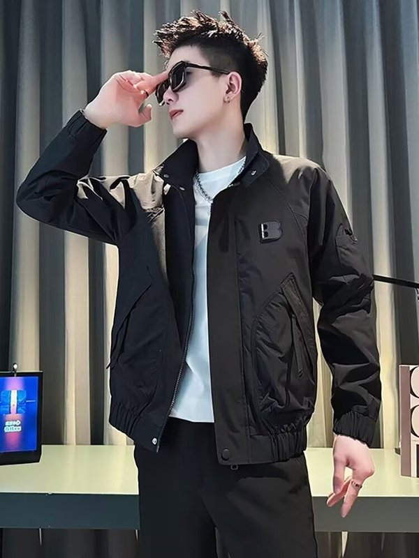 潮牌工装外套男春秋季男装上衣2025新款潮流休闲痞帅立领秋装夹克|undefined