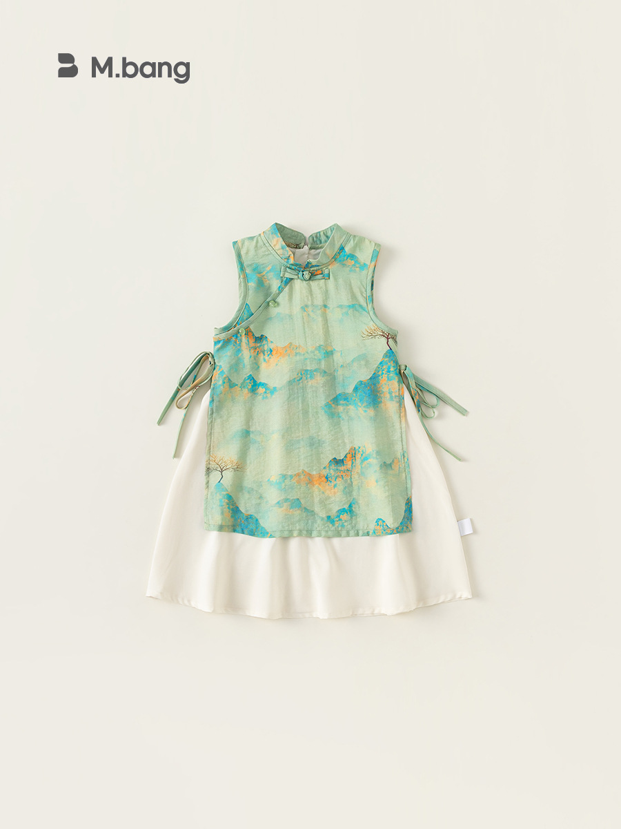 Youbao ropa para niños nuevos productos de verano Hanfu sin mangas para niños nuevo vestido cheongsam floral para niñas chinas falda de estilo nacional