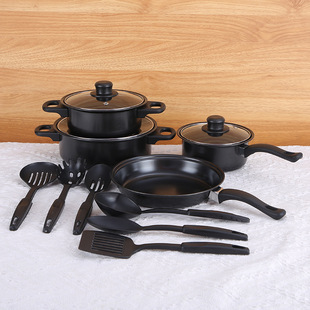 Cross-border household maifan stone 13 pieces suit pot electric stove universal non-stick pan multi-functional kitchen thickened wok
