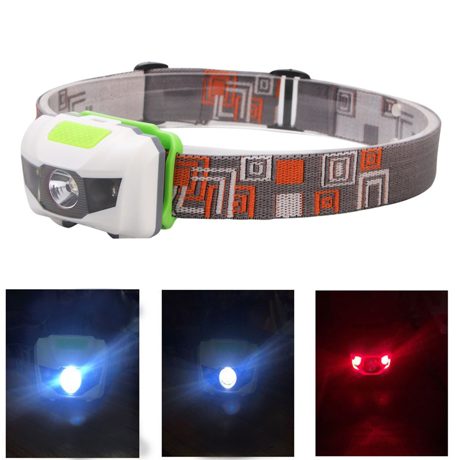 Lanterna de cabeça led recarregável para caminhada e escalada_voghion.com
