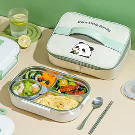 304不锈钢保温饭盒小学生专用儿童餐盘分格可微波炉加热上班族