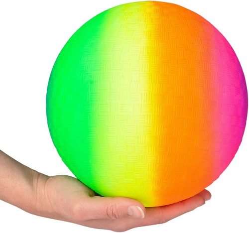 22CM playground ball rainbow style PVC American grass ball children's toy inflatable outdoor sports racket ball printing
