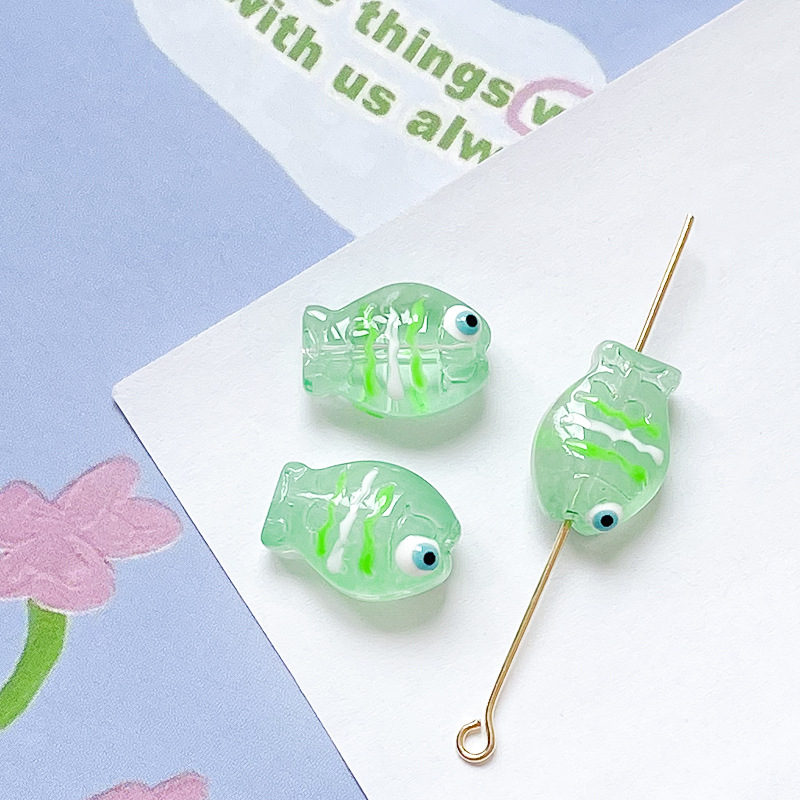 5g Weight Beads Jewelry Making Type DIY Ornament Accessories Classification 1 Piece Quantity Glass, glass Material Fish Pattern All Seasons Season Cute Style 1 Piece Glass Glass Fish DIY Ornament Accessories Beads 11