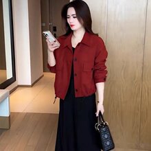 一件代发2025春季新款网红爆款时尚休闲洋气百搭纯色短款上衣外套