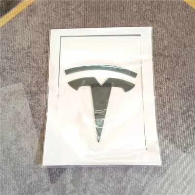 Car logo Model 3 and Model Y - standard-high-end-matte-black-rear-emblem-with-a-curved-design