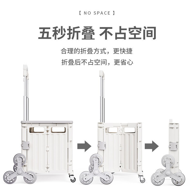 [Specialized in making trolleys for 25 years] Folding shopping cart, four-wheeled trolley, universal wheels, large trolley, grocery cart