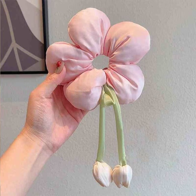 핑크 튤립 대장 머리끈