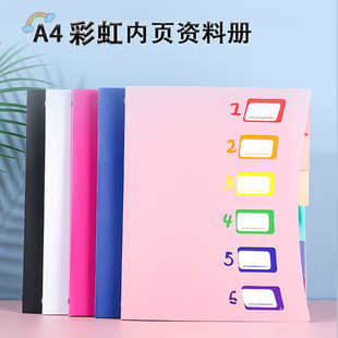 Cross-border Rainbow 6-cell Information Book a4 Pregnancy Inspection Report Art Works Collection Book Insert Folder Wholesale