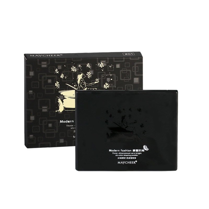 Maycheer meixier tridimensional brillo seis colores polvo de reparación pastel resaltar sombra combinación reparación polvo 3050 #