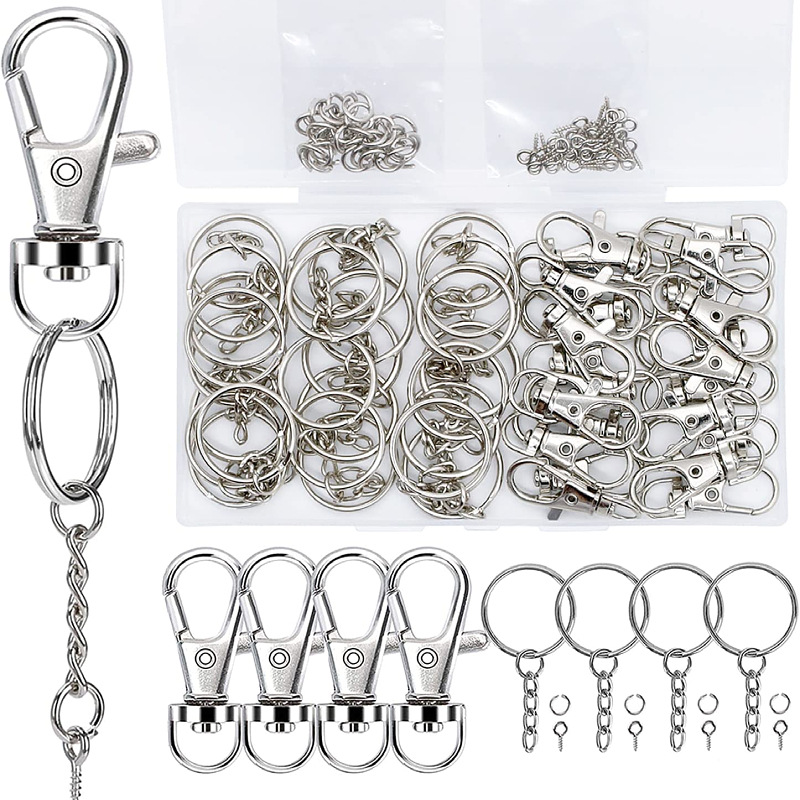 Cross-border sale modern simple DIY creative keychain toy gift pendant metal keychain ring accessories
