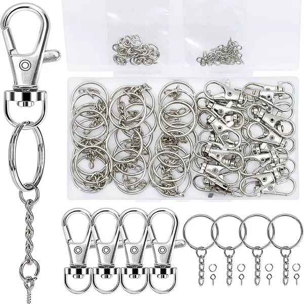 Cross-border sale modern simple DIY creative keychain toy gift pendant metal keychain ring accessories