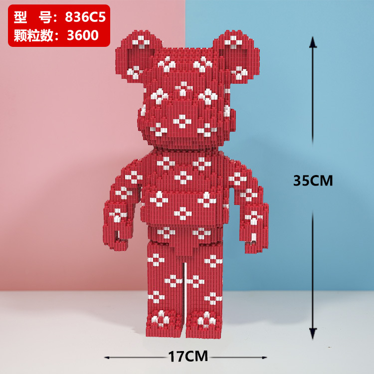 Compatible con la serie LEGO bloque de construcción oso empalme partículas miniatura montado rompecabezas de dibujos animados niño hembra bloques de construcción juguete