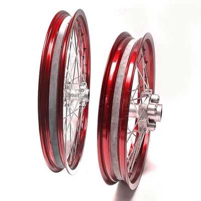 Alloy Rim Rim Roller Wheel: Other brake systems - 21-front-and-18-rear-red-aluminum-rims