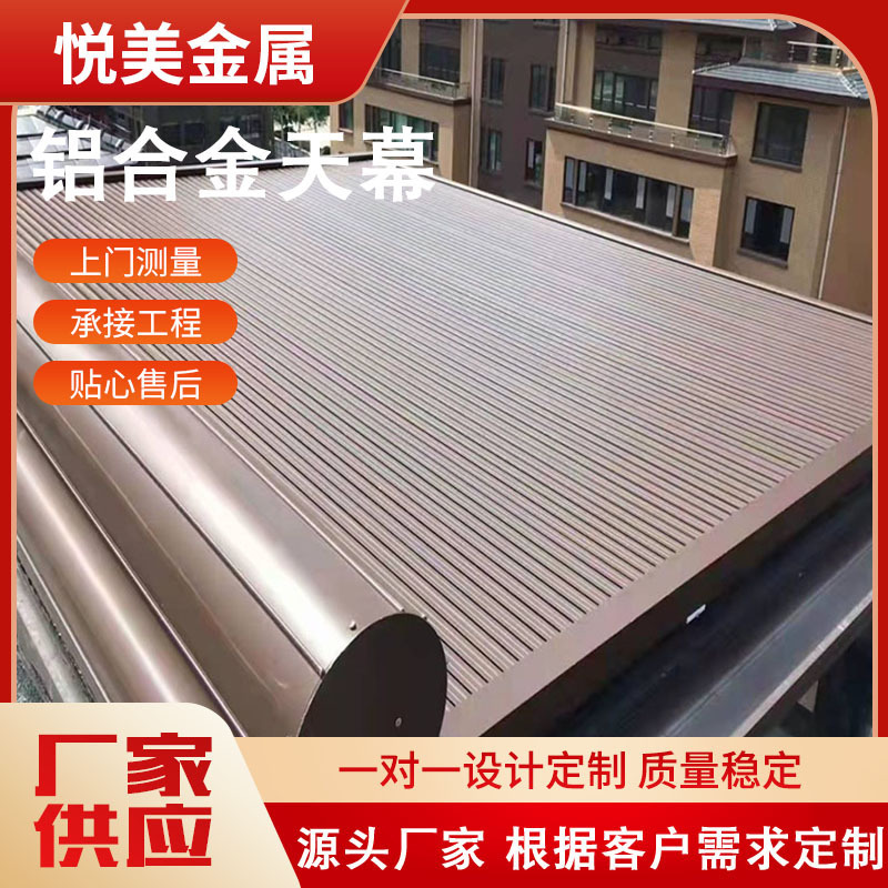 Aluminum Alloy Canopy Window, Sunroom Sunshade Roller Blind, Outdoor Metal Canopy, Heat Insulation and Sun Protection Electric Roller Blind