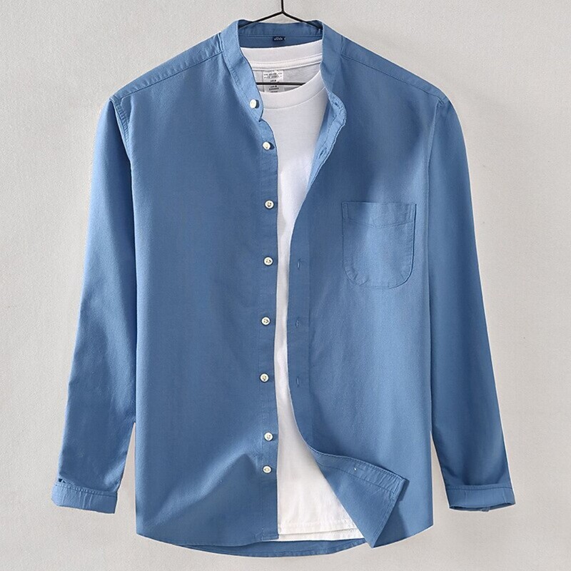 Men's solid color long-sleeve shirt, simple and comfortable, soft fabric, available in 17 colors Men's solid color long-sleeve shirt, simple and comfortable, soft fabric, available in 17 colors
