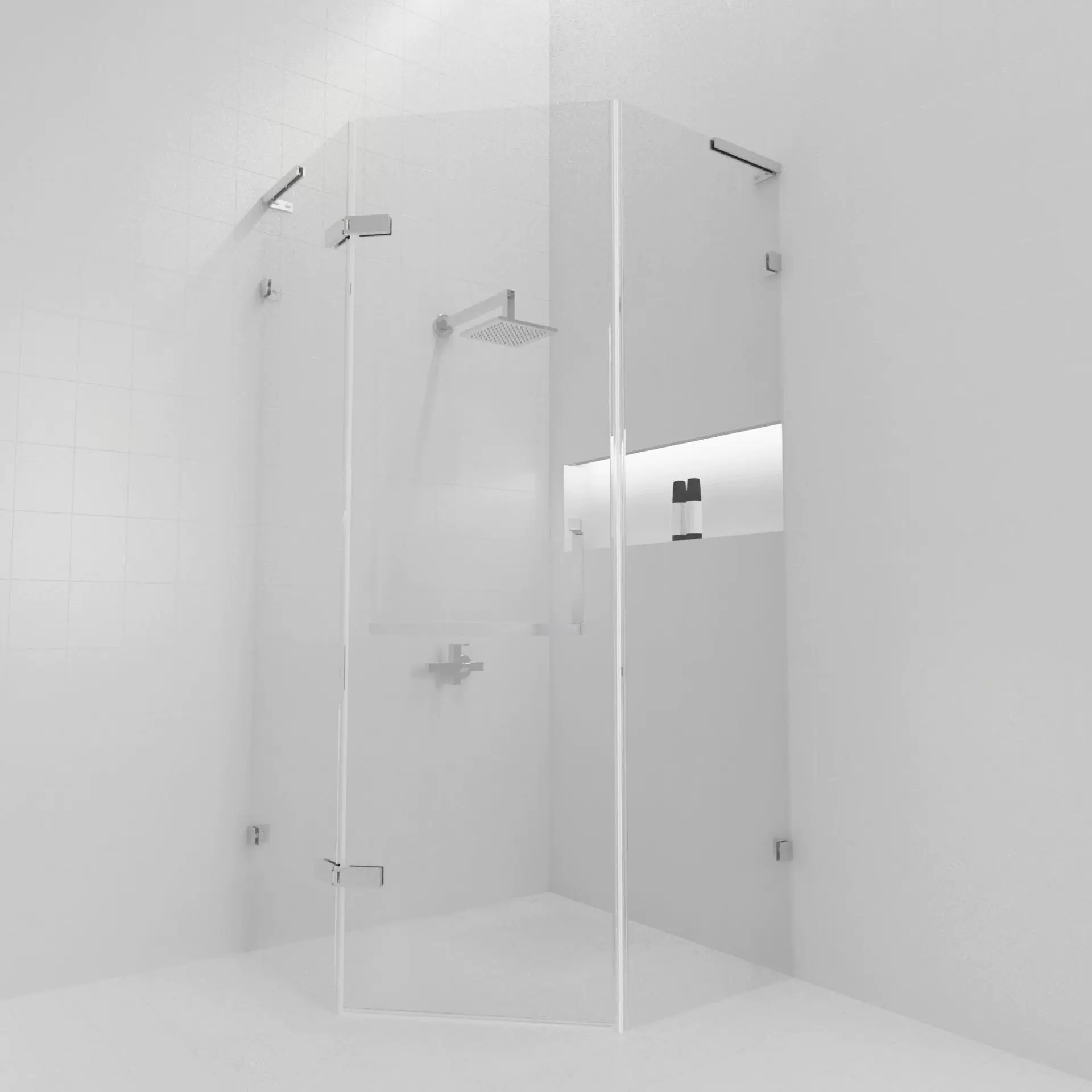 无框钻石型淋浴房玻璃隔断定制酒店卫生间钢化玻璃防爆浴室门家用