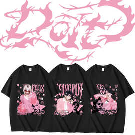 独立站应援stray kids  DO IT曲目周边组合印花秋冬季短袖T恤