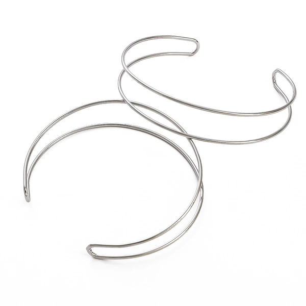 Platinum round double line bracelet 1 piece/pack about 4g