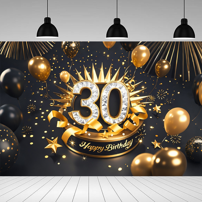 Nueva tela de fondo de feliz cumpleaños transfronteriza, carnaval de fiesta, serie principal de decoración de escenas, banner de cumpleaños