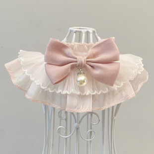 Cat and Dog Bib Bow Tie Collar Cute Bow Accessory Lace Bib Pet Saliva Towel