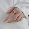 Zirconium, sophisticated ring with stone, design advanced jewelry, Korean style, light luxury style, high-quality style