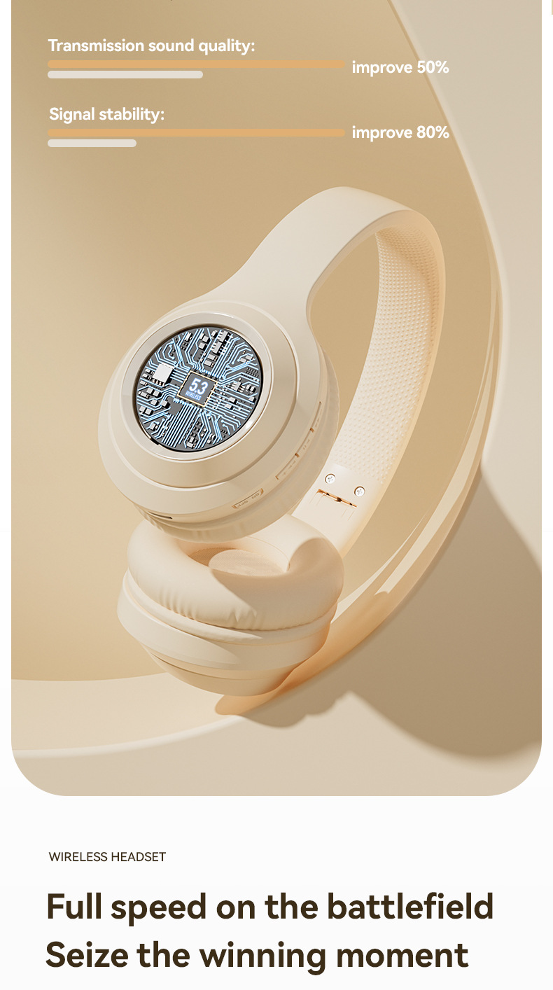Wireless Bluetooth headset with long battery life, solid color plug-in earphones, mobile phones, Android tablets,_voghion.com