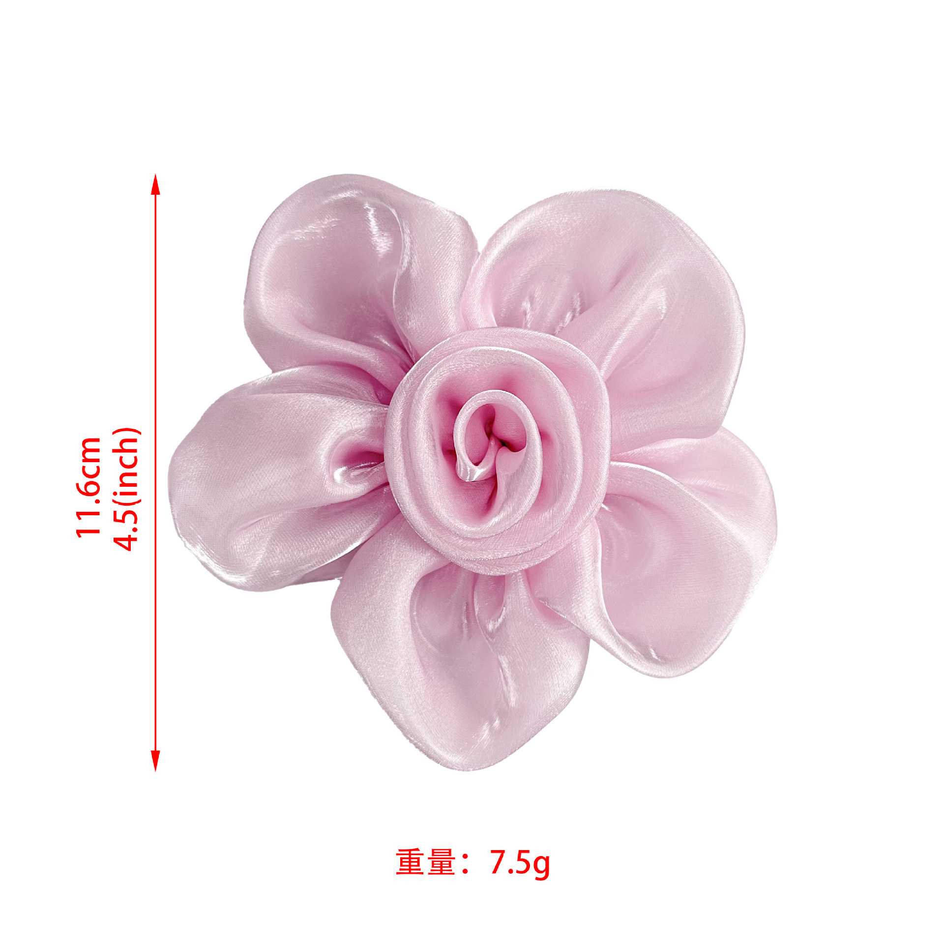 11.6cm fábrica directa accesorios de flores zapatos accesorios de ropa satén flores hechas a mano clip de cabello ropa diy