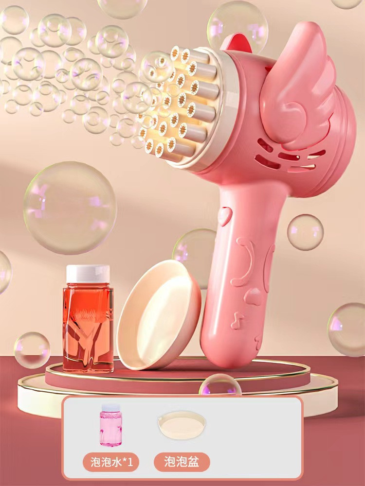 Popular 23-agujero Ángel burbuja máquina eléctrica Gatlin burbuja pistola niños juguete caja de mercado de noche al por mayor