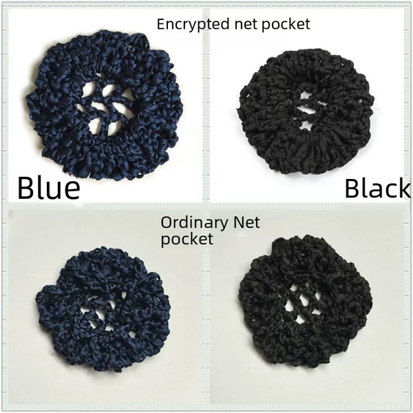 Pure handmade crocheted hair net black encrypted thick net SPARE Full Head bag professional flower hair net pocket fine Net Wholesale