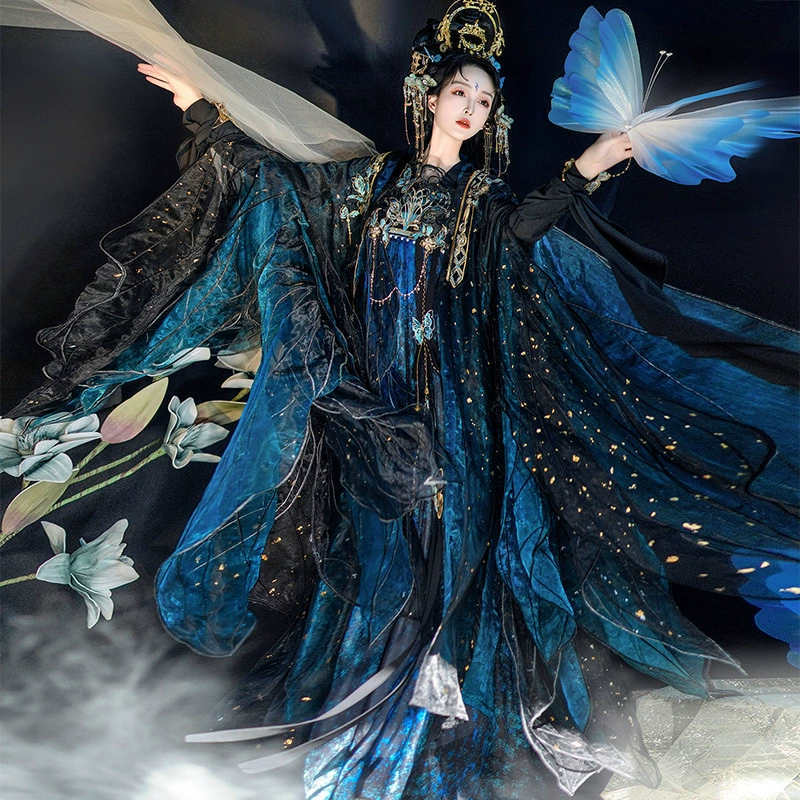 Женский ханьфу в стиле Тан, юбка до груди в китайском стиле, сказочный и элегантный подиумный стиль.