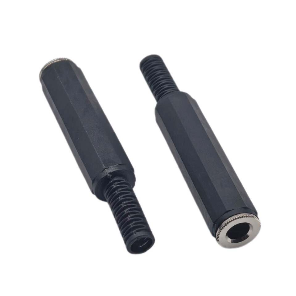 6.5mm agujero de conexión hembra de tres núcleos 6.35 conector de cable de extensión de casca de plástico hembra conector de soldadura de audio y video