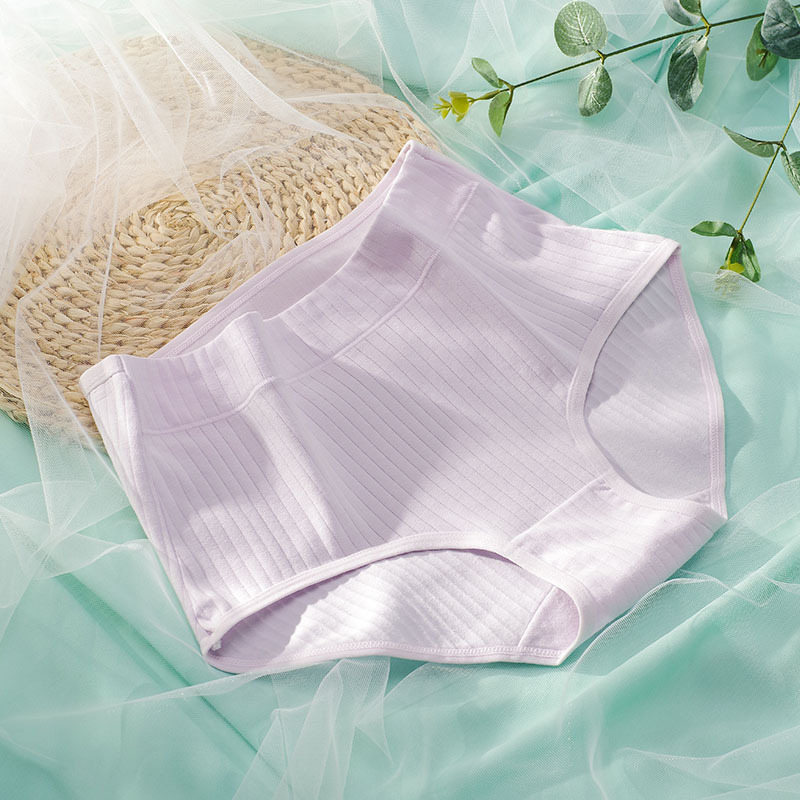 Ropa interior de mujer al por mayor 40 ropa interior de mujer de algodón peinado color sólido alto punto de algodón elástico de cintura alta más ropa interior de mujer de algodón de tamaño