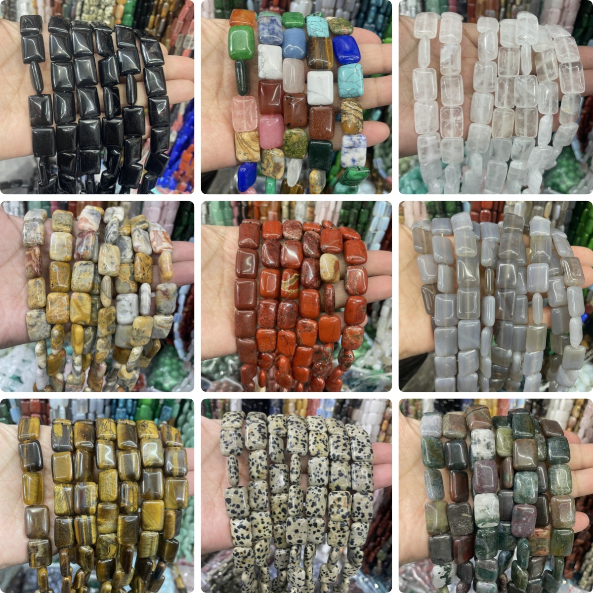 13*18mm Natural Crystal Agate Bar Long Rectangle Beads DIY Jewelry Components Handmade Bead Square Beads