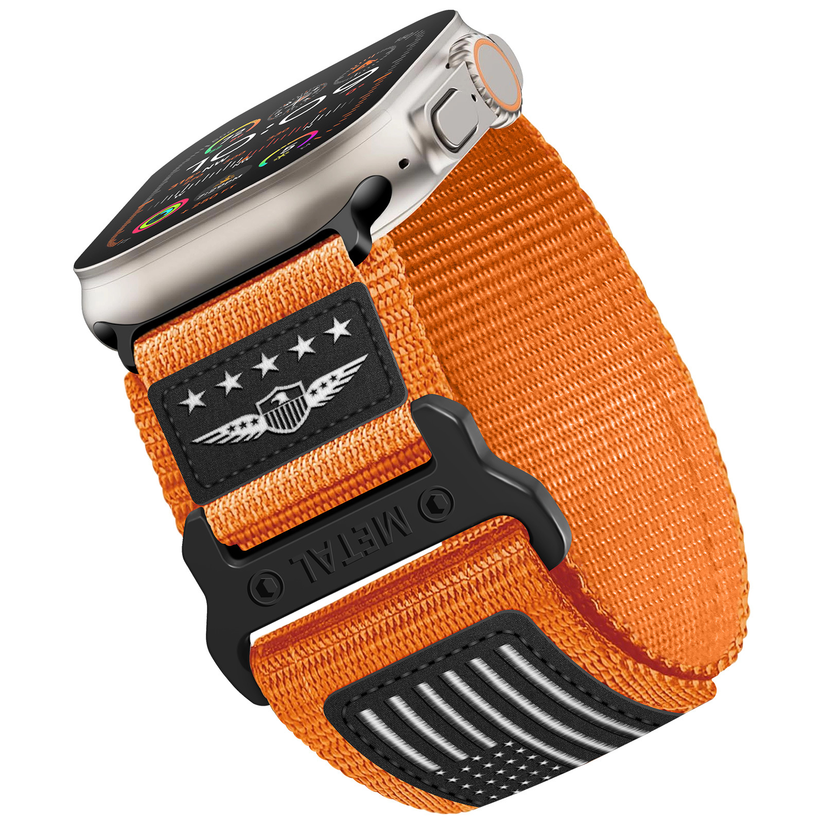 Black black and white woven fabric strap