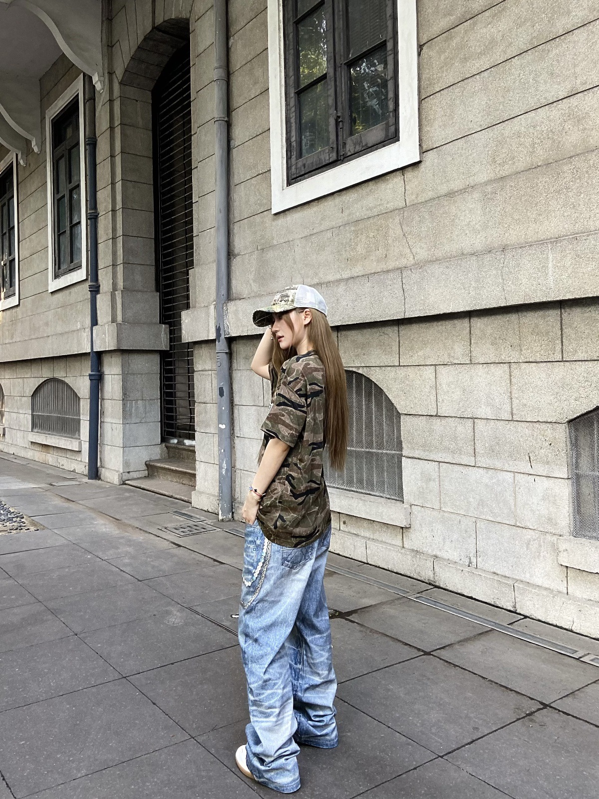 Vintage American Style 3D Printed Striped Cat Whisker Loose Straight Leg Jeans For Men And Women​​_viptrois.com