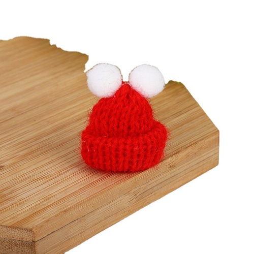 Cross-border Christmas mini hat Korean version knitted yarn hat DIY handmade pom-pom toy decorative accessories