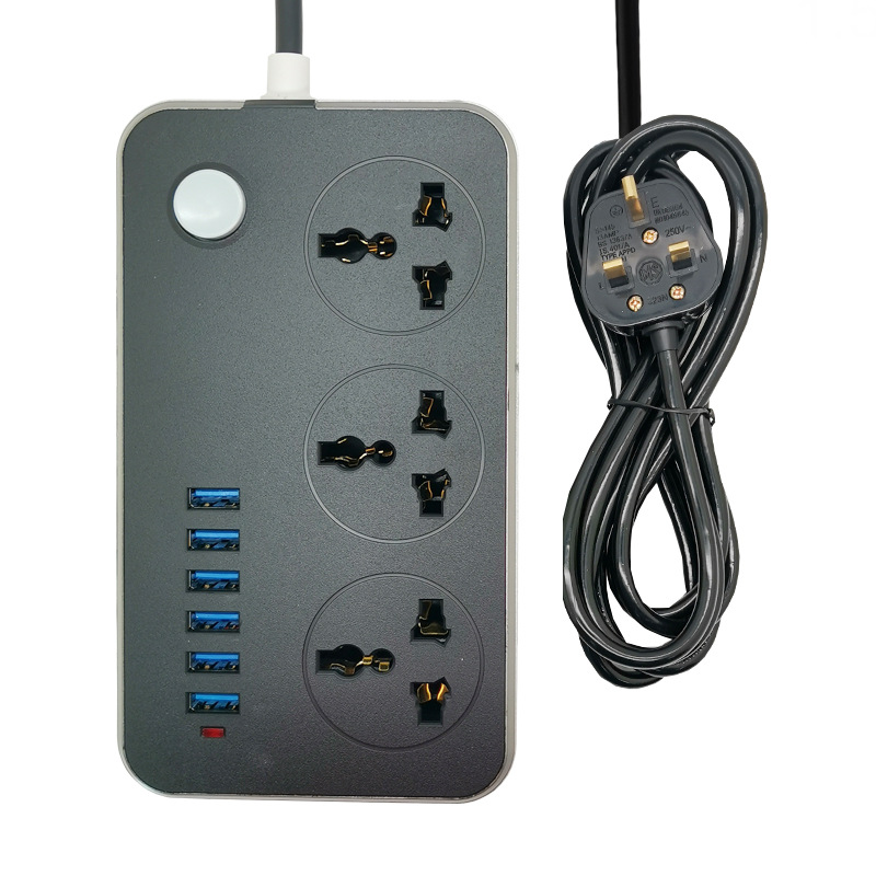 New products European standard source socket currency 6USB Customized British standard European standard American Standard converter connection Platoon and insertion Foreign trade